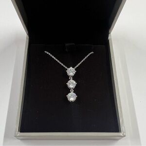 Nordstrom Silver Three Tiered Cubic Zirconia Necklace - Like New